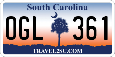 SC license plate OGL361