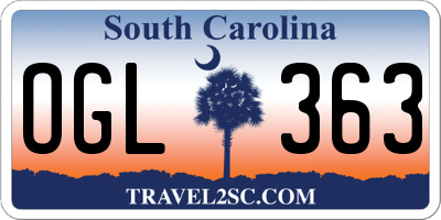 SC license plate OGL363
