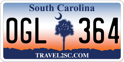 SC license plate OGL364