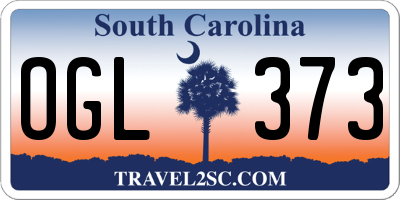 SC license plate OGL373