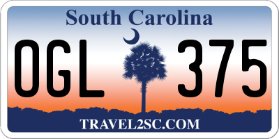 SC license plate OGL375