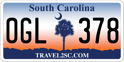 SC license plate OGL378