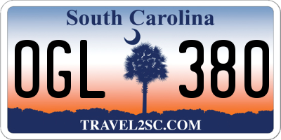SC license plate OGL380