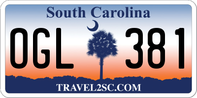 SC license plate OGL381