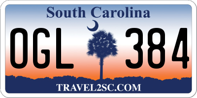 SC license plate OGL384