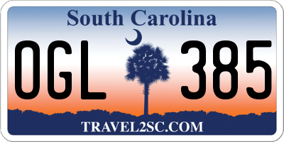SC license plate OGL385