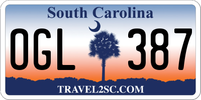 SC license plate OGL387
