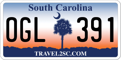 SC license plate OGL391