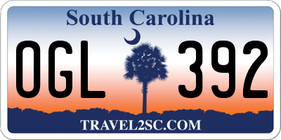 SC license plate OGL392