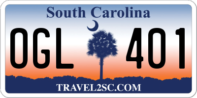 SC license plate OGL401