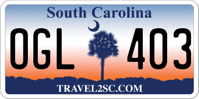 SC license plate OGL403