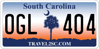 SC license plate OGL404
