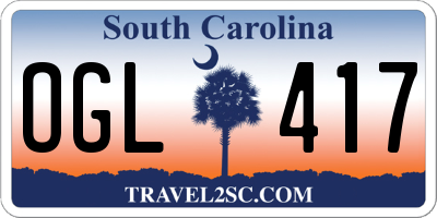 SC license plate OGL417