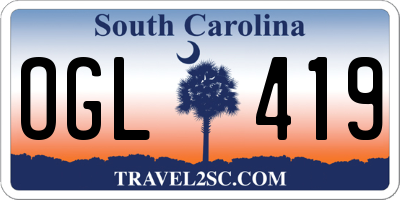 SC license plate OGL419