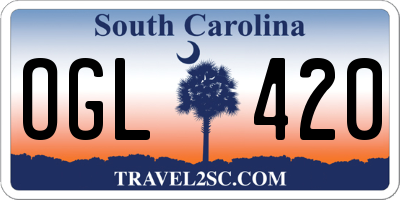 SC license plate OGL420