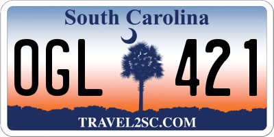SC license plate OGL421