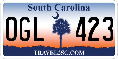 SC license plate OGL423