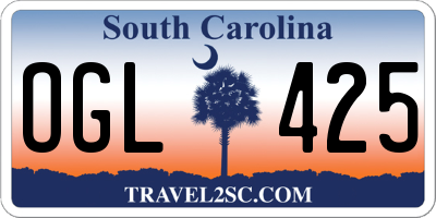 SC license plate OGL425