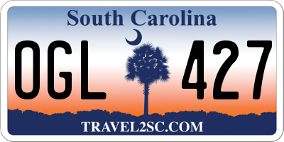 SC license plate OGL427