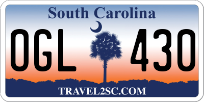 SC license plate OGL430