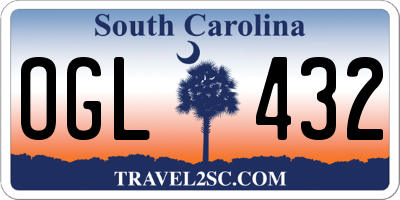 SC license plate OGL432