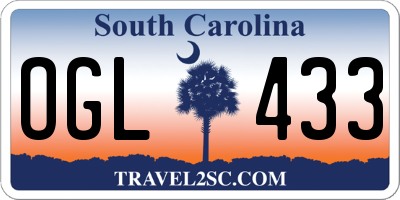 SC license plate OGL433