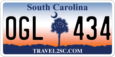 SC license plate OGL434
