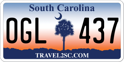 SC license plate OGL437