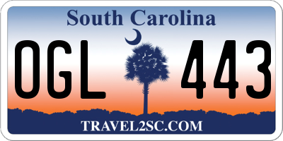 SC license plate OGL443