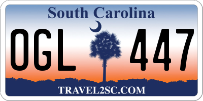 SC license plate OGL447