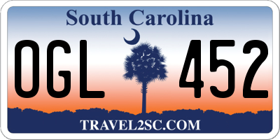 SC license plate OGL452