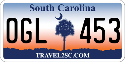 SC license plate OGL453