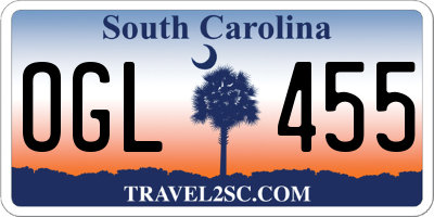 SC license plate OGL455