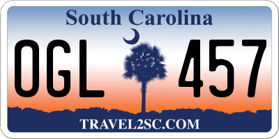 SC license plate OGL457