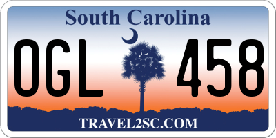 SC license plate OGL458