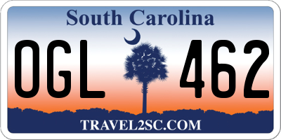 SC license plate OGL462