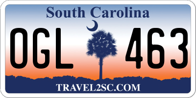 SC license plate OGL463