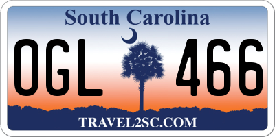 SC license plate OGL466