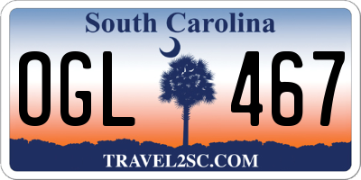 SC license plate OGL467