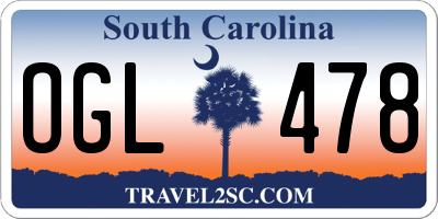 SC license plate OGL478