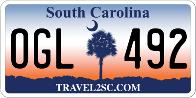SC license plate OGL492