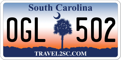 SC license plate OGL502