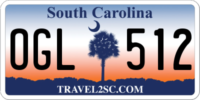 SC license plate OGL512