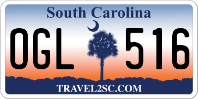 SC license plate OGL516