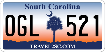 SC license plate OGL521