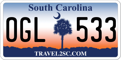 SC license plate OGL533
