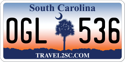 SC license plate OGL536