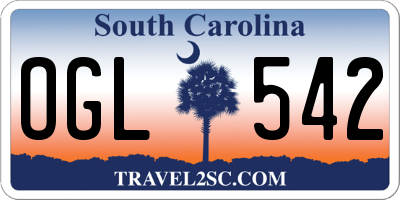 SC license plate OGL542