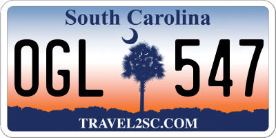 SC license plate OGL547