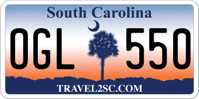 SC license plate OGL550